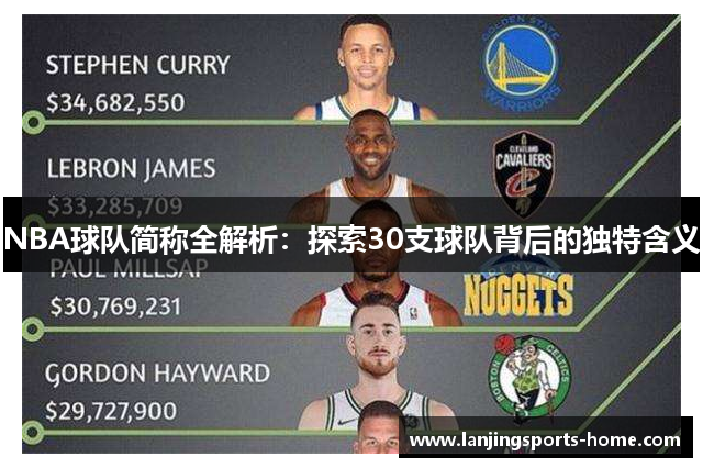 NBA球队简称全解析：探索30支球队背后的独特含义